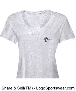 Ladies V-Neck T-Shirt with Logo. Printing on two sides.  (Choose any color) Design Zoom